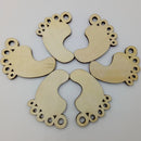 10 Pieces Foot Shape Wooden Pieces Embellishment Party Baby Shower Hanging Decoration with String