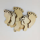 10 Pieces Foot Shape Wooden Pieces Embellishment Party Baby Shower Hanging Decoration with String