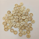100 Pieces 2 Holes Round Wood Sewing Buttons with Handmade Love Heart Embellishments and Crafts 15 mm