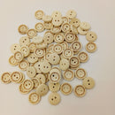 100 Pieces 2 Holes Round Wood Sewing Buttons with Handmade Love Heart Embellishments and Crafts 15 mm