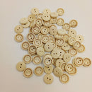 100 Pieces 2 Holes Round Wood Sewing Buttons with Handmade Love Heart Embellishments and Crafts 15 mm