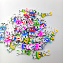 50 Pieces Animals Rabbits Flatback Wooden Buttons for Clothes Sewing Crafts Multicolor