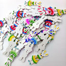 50 Pieces Animals Rabbits Flatback Wooden Buttons for Clothes Sewing Crafts Multicolor