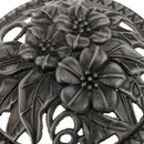 Home Furniture Decoration Accessory Antique Hollow Alloy Flower Design Charms Incense Burner Cover Censer Lid Black 2