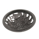 Home Furniture Decoration Accessory Antique Hollow Alloy Flower Design Charms Incense Burner Cover Censer Lid Black 2