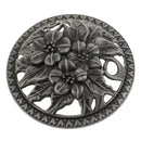 Home Furniture Decoration Accessory Antique Hollow Alloy Flower Design Charms Incense Burner Cover Censer Lid Black 2