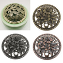 Home Furniture Decoration Accessory Antique Hollow Alloy Flower Design Charms Incense Burner Cover Censer Lid Black 2