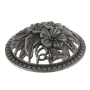 Home Furniture Decoration Accessory Antique Hollow Alloy Flower Design Charms Incense Burner Cover Censer Lid Black 2