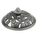 Home Furniture Decoration Accessory Antique Hollow Alloy Flower Design Charms Incense Burner Cover Censer Lid Black 4