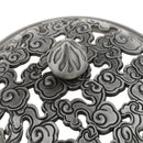 Home Furniture Decoration Accessory Antique Hollow Alloy Flower Design Charms Incense Burner Cover Censer Lid Black 4