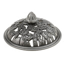 Home Furniture Decoration Accessory Antique Hollow Alloy Flower Design Charms Incense Burner Cover Censer Lid Black 4