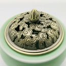 Home Furniture Decoration Accessory Antique Hollow Alloy Flower Design Charms Incense Burner Cover Censer Lid Bronze 5