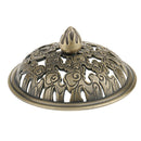Home Furniture Decoration Accessory Antique Hollow Alloy Flower Design Charms Incense Burner Cover Censer Lid Bronze 5