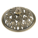 Home Furniture Decoration Accessory Antique Hollow Alloy Flower Design Charms Incense Burner Cover Censer Lid Bronze 5