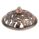 Home Furniture Decoration Accessory Antique Hollow Alloy Flower Design Charms Incense Burner Cover Censer Lid Copper 6