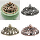 Home Furniture Decoration Accessory Antique Hollow Alloy Flower Design Charms Incense Burner Cover Censer Lid Copper 6