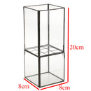 Water Planting 20cm Height Square Shaped Tabletop Glass Geometric Succulent Plant Terrarium Box Planter Flower Pot for Fern Moss