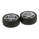 2 Pieces 48mm Toy Wheels Flat Drift Tyres DIY Car Spare Parts for Model Making