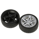 2 Pieces 48mm Toy Wheels Flat Drift Tyres DIY Car Spare Parts for Model Making