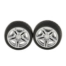 2 Pieces 48mm Toy Wheels Flat Drift Tyres DIY Car Spare Parts for Model Making