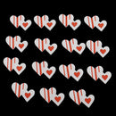 15 Pieces Wooden Embellishments Scrapbooking DIY Crafts 3cm White Double Love