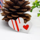15 Pieces Wooden Embellishments Scrapbooking DIY Crafts 3cm White Double Love