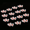 15 Pieces Wooden Embellishments Scrapbooking DIY Crafts 3cm White Double Love