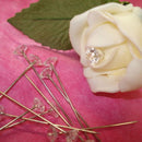 100 Clear Diamond Cut Pins Diamante Bling for Bouquets Wedding Flowers 8mm(Dia)