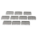 10 Pieces Black Plain Metal 10 Teeth Hair Combs Clips Hairpins for Dressing