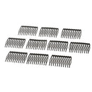 10 Pieces Black Plain Metal 10 Teeth Hair Combs Clips Hairpins for Dressing