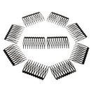 10 Pieces Black Plain Metal 10 Teeth Hair Combs Clips Hairpins for Dressing