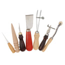 7 Pieces/Set Leather Craft Hand Stitching Punching Carving Kit Polishing Stick Cutter