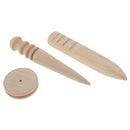 Multi-Size Leathercraft Edge Burnisher Wood Slicker for DIY Leather Tool Kit