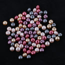 100 Pieces 7mm Multicolor Acrylic Flat Round Steamed Bead for DIY Jewelry Making