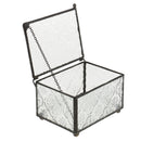 Vintage Cube Shape Clear Glass Terrarium Box Jewelry Box Tabletop Succulent Plant Fern Moss Display Vase