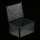 Vintage Cube Shape Clear Glass Terrarium Box Jewelry Box Tabletop Succulent Plant Fern Moss Display Vase