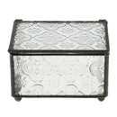 Vintage Cube Shape Clear Glass Terrarium Box Jewelry Box Tabletop Succulent Plant Fern Moss Display Vase