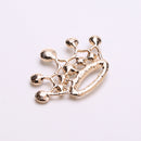 5 Pieces 3D Alloy Flat Back Rhinestone Cabochon Crown for DIY Phone Decoration