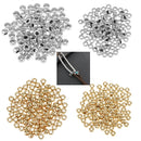 100 Pieces DIY Brass Loose Beads Small Spacer Beads for Buddha Beads String 6mm