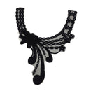 Fashionable Vintage Floral Lace Collar Applique Embroidered Sewing Trims Patches for Bridal Wedding Costume Dolls DIY Black