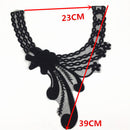 Fashionable Vintage Floral Lace Collar Applique Embroidered Sewing Trims Patches for Bridal Wedding Costume Dolls DIY Black