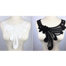 Fashionable Vintage Floral Lace Collar Applique Embroidered Sewing Trims Patches for Bridal Wedding Costume Dolls DIY Black