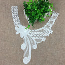 Fashionable Floral Lace Collar Applique Embroidered Sewing Trims Patches for Bridal Wedding Costume Dolls DIY White