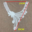Fashionable Floral Lace Collar Applique Embroidered Sewing Trims Patches for Bridal Wedding Costume Dolls DIY White