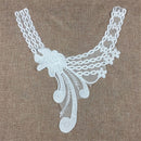 Fashionable Floral Lace Collar Applique Embroidered Sewing Trims Patches for Bridal Wedding Costume Dolls DIY White