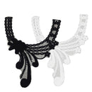 Fashionable Floral Lace Collar Applique Embroidered Sewing Trims Patches for Bridal Wedding Costume Dolls DIY White