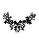 Black Lace Embroidered Venise Floral Neckline Neck Collar Clothes Sewing Applique Patch