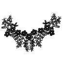 Black Lace Embroidered Venise Floral Neckline Neck Collar Clothes Sewing Applique Patch