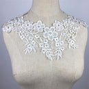White Lace Embroidered Venise Floral Neckline Neck Collar Clothes Sewing Applique Patch