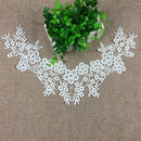 White Lace Embroidered Venise Floral Neckline Neck Collar Clothes Sewing Applique Patch